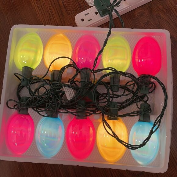 Vtg new in box 2001 Cottontale Collection 10 Decorative Glass Egg light set - Picture 5 of 5